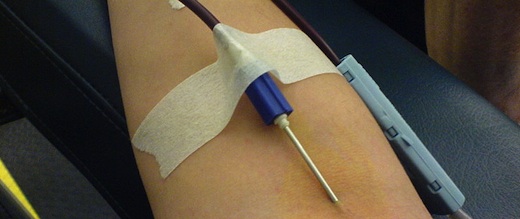 blood donation needle Illustration of a blood donation needle