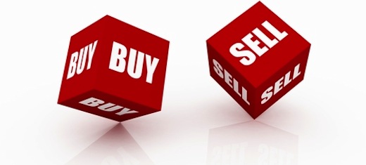 buy sell dice Illustration showing buy and sell dice