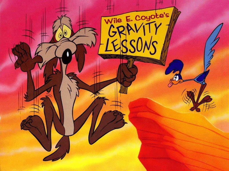 Wilie Coyote gets a gravity lesson Wilie Coyote gets a gravity lesson